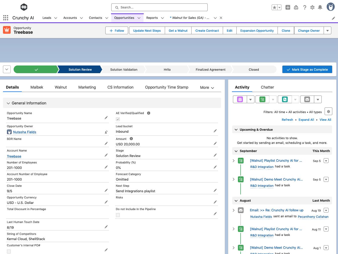 Sales demo software Walnut hybrid demo experience