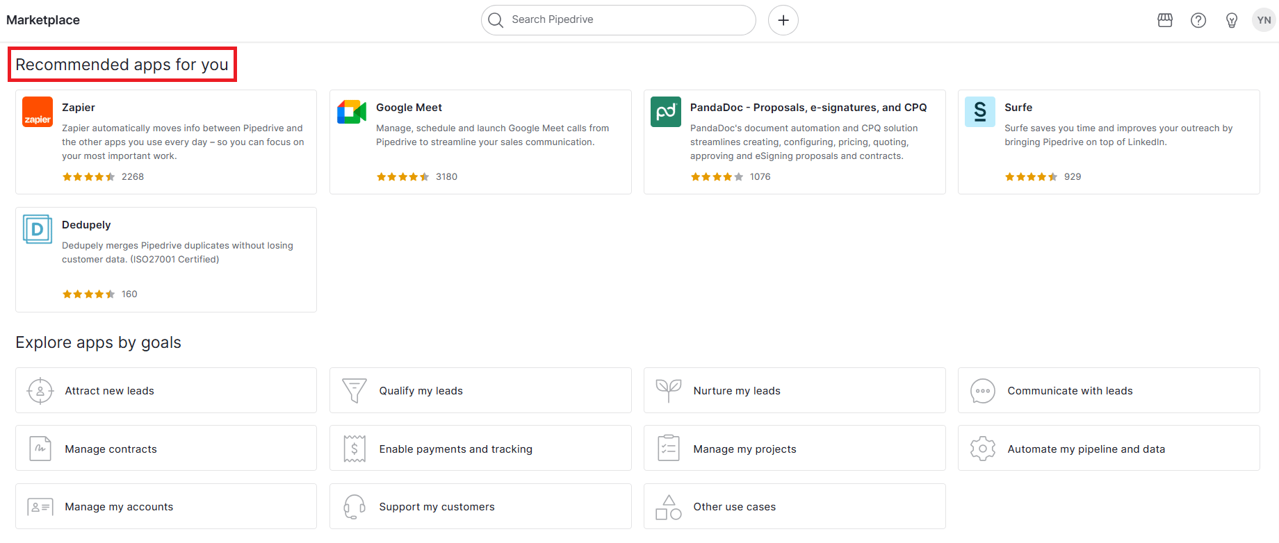 Sales growth Pipedrive recommended apps