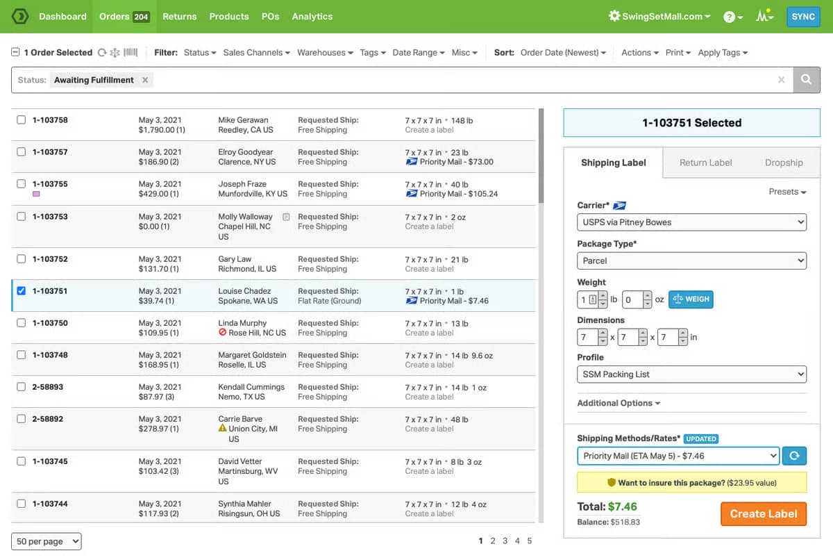 Sales inventory software Ordoro