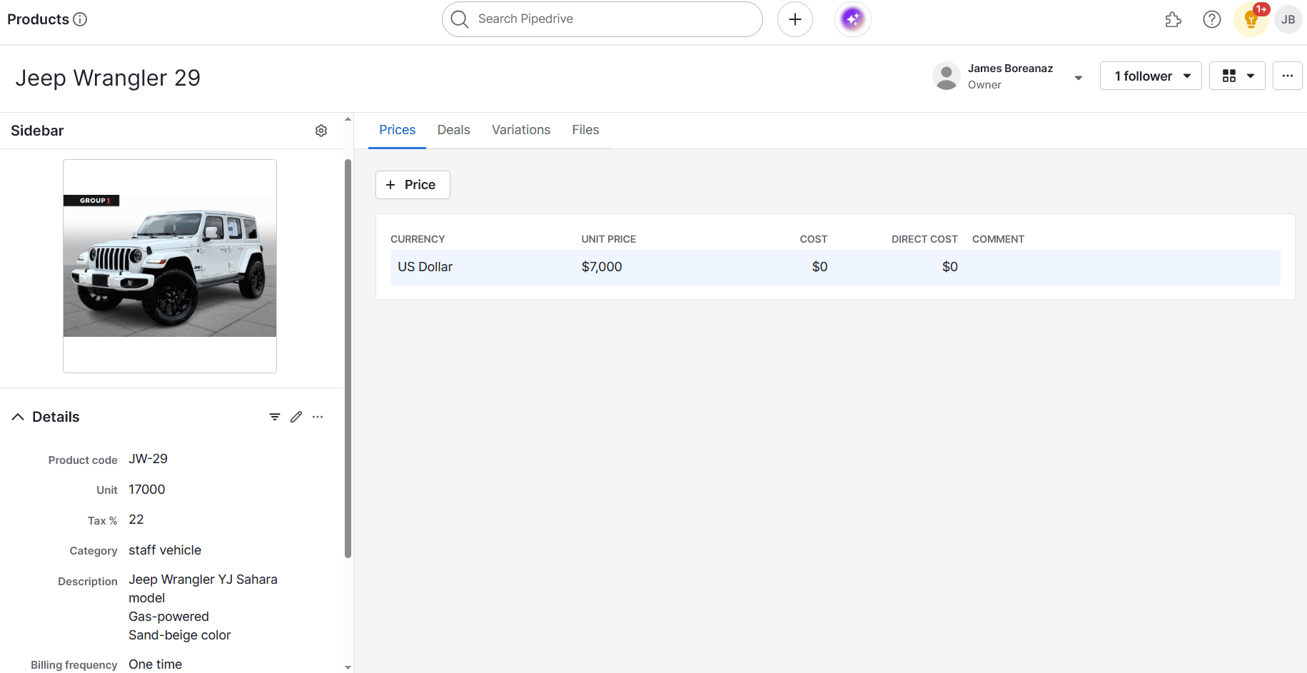 Sales inventory software Pipedrive Products