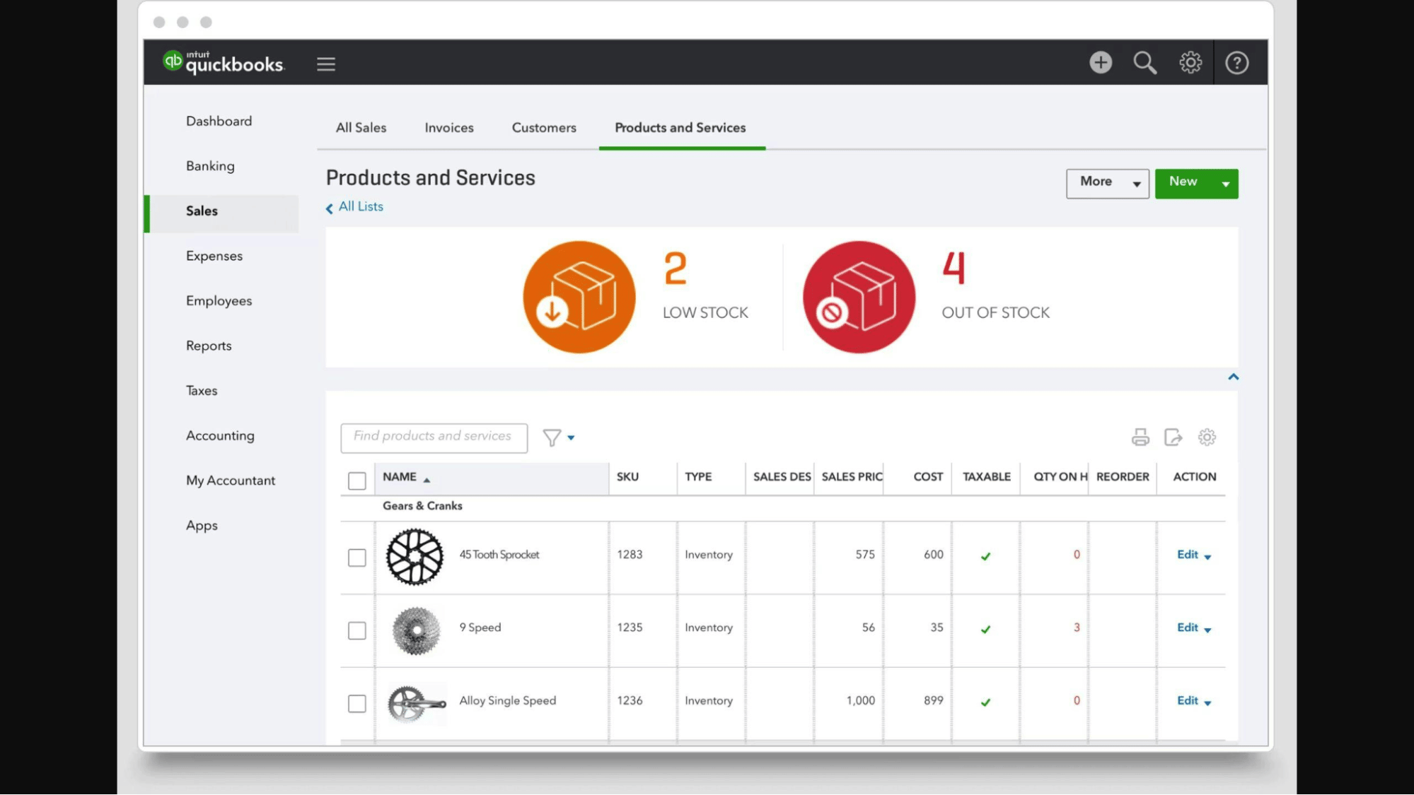 Sales inventory software Quickbooks Online