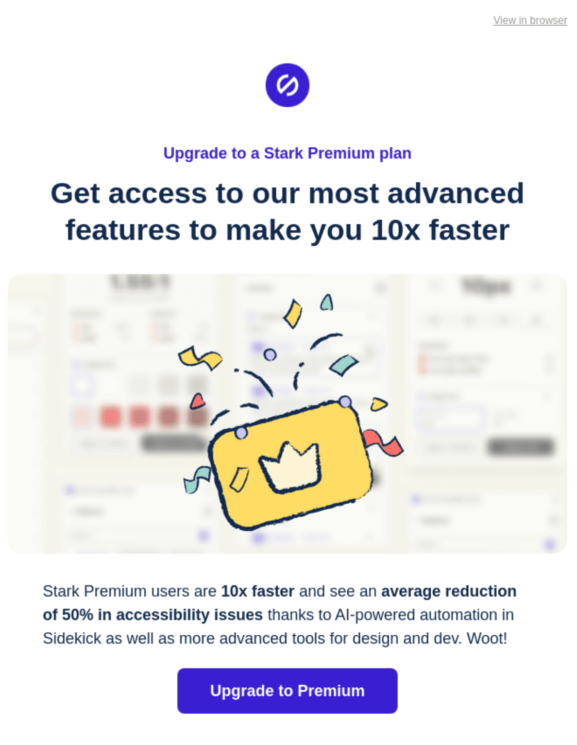  Sales mix Stark premium upsell email