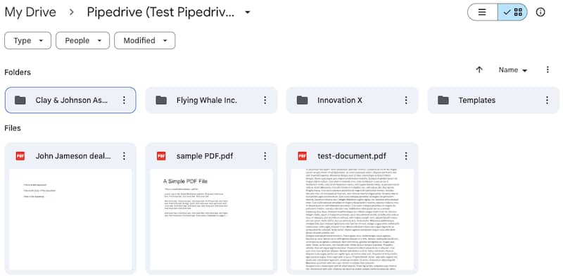 Sales professionals Pipedrive Google Drive documents