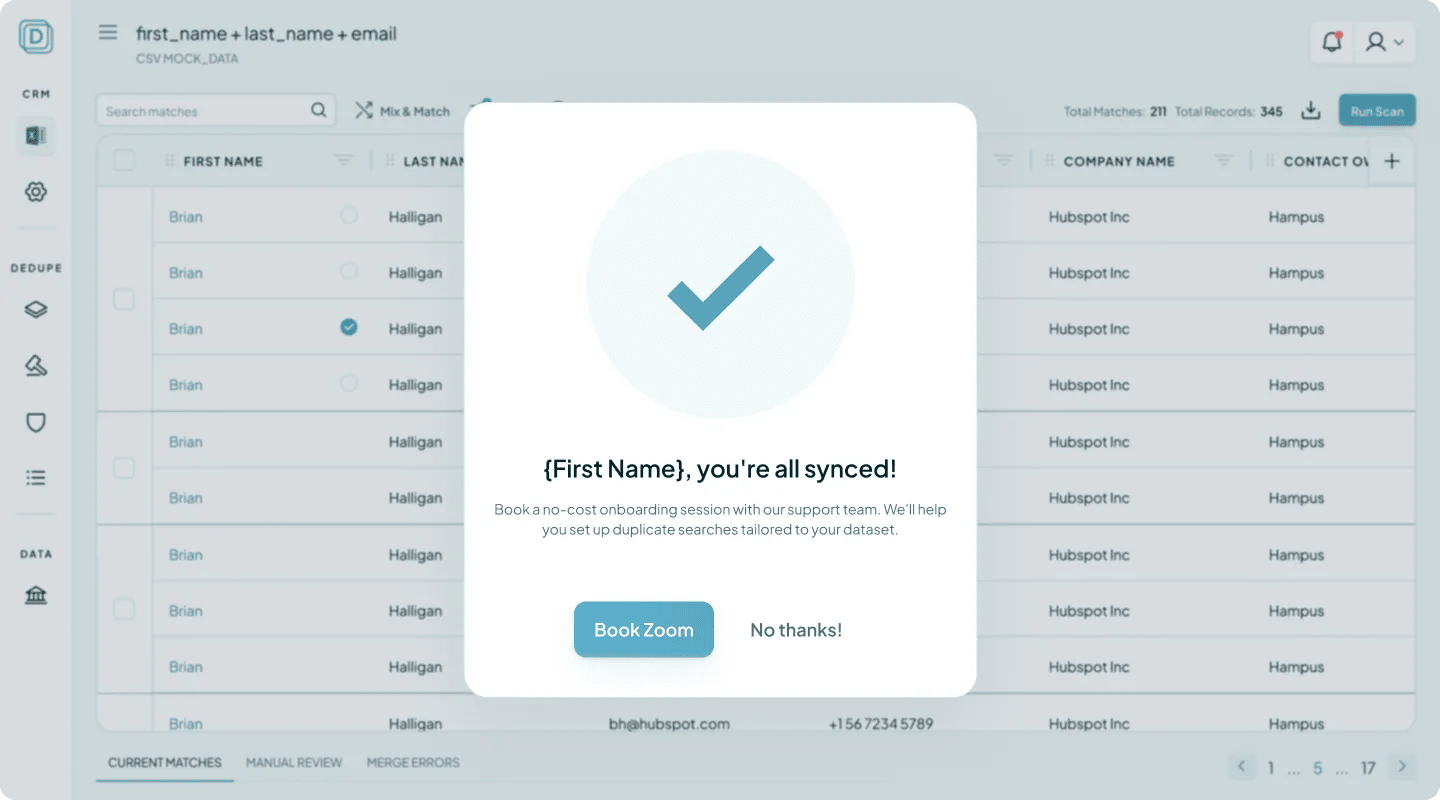 Sales tools Dedupely