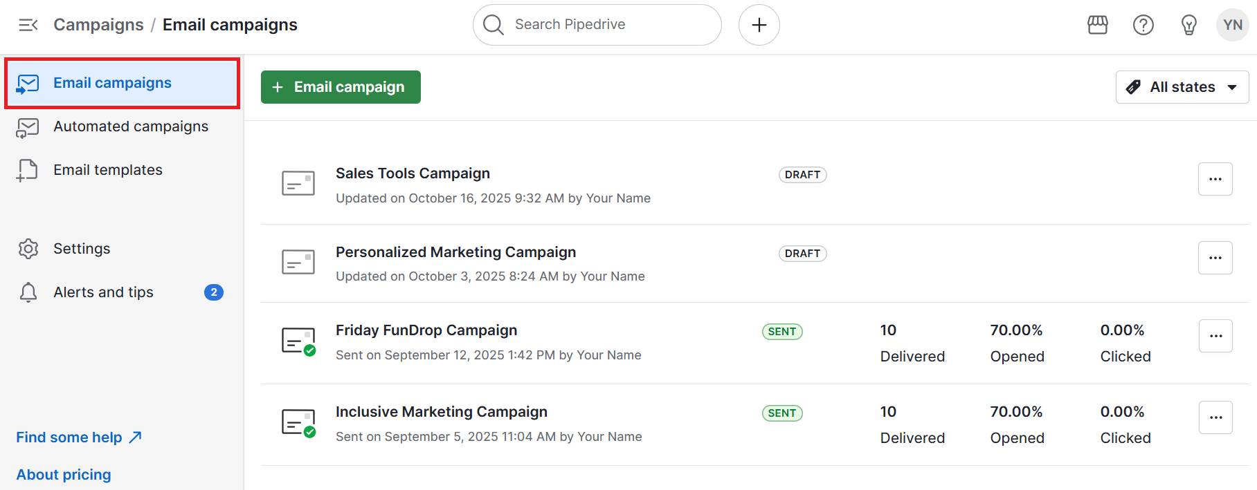 Sales tools Pipedrive Campaigns