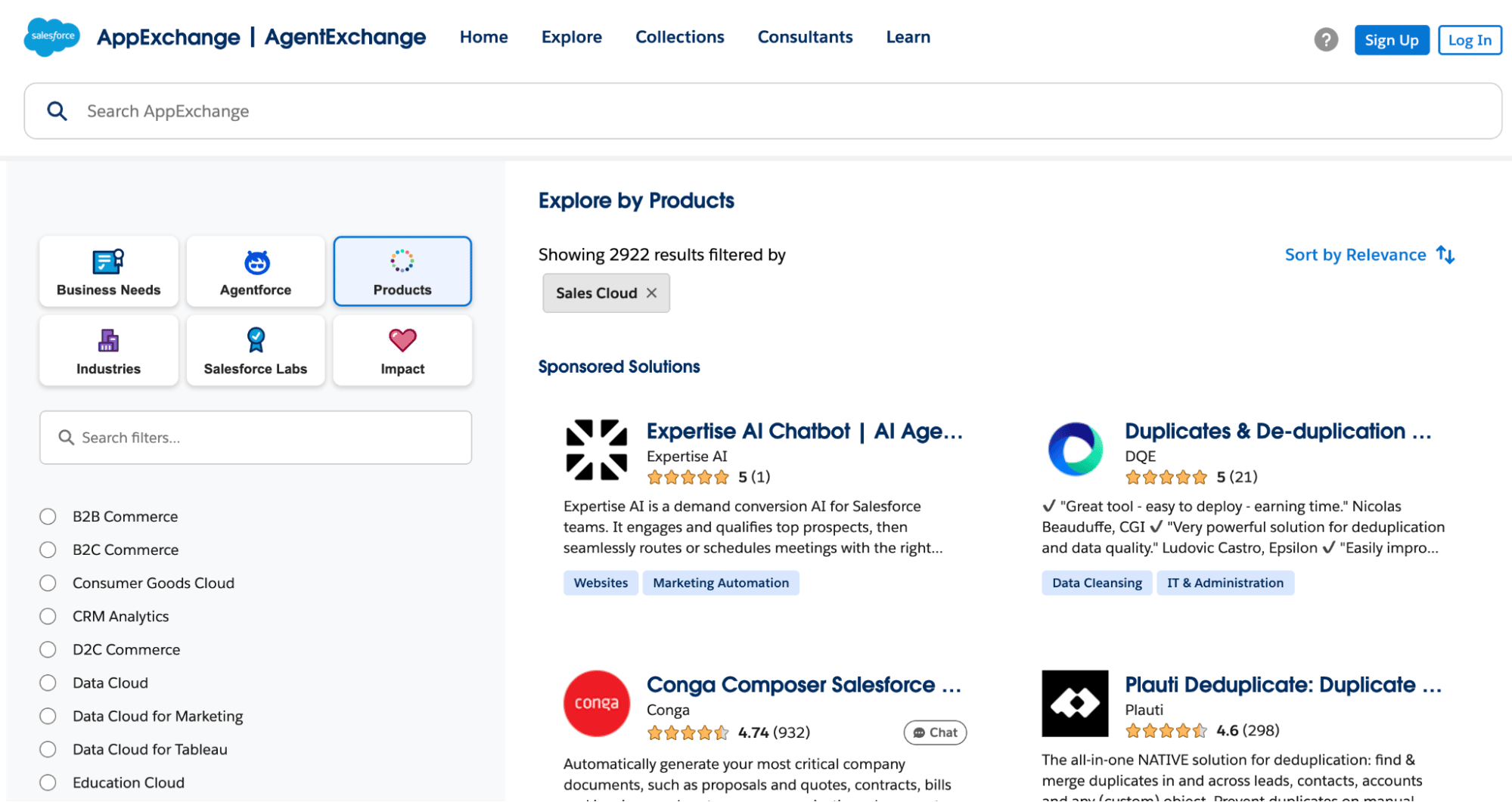 Salesforce explore products