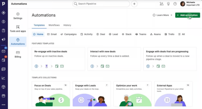 Secuencias de email automatizadas en Pipedrive