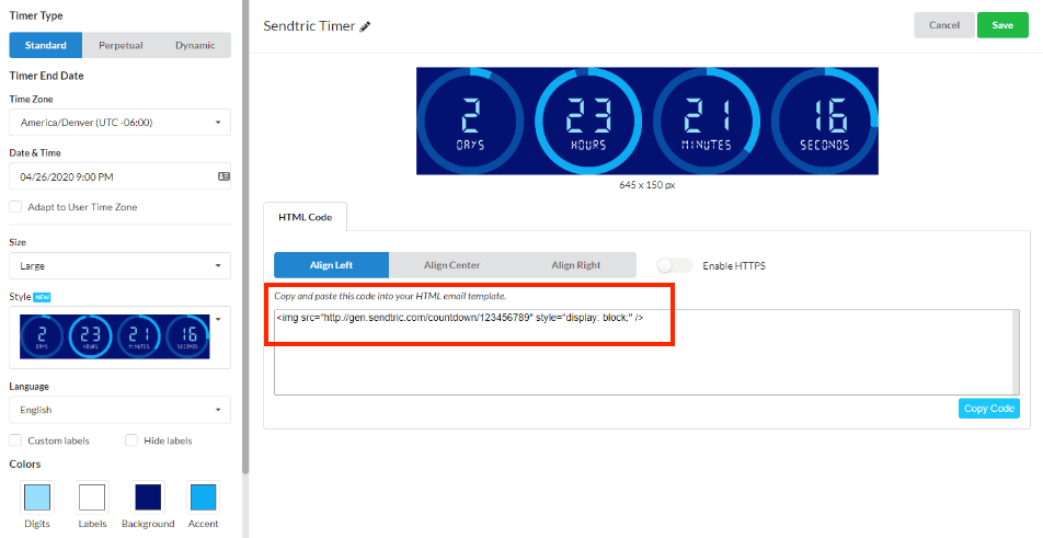 Sendtric Email timer