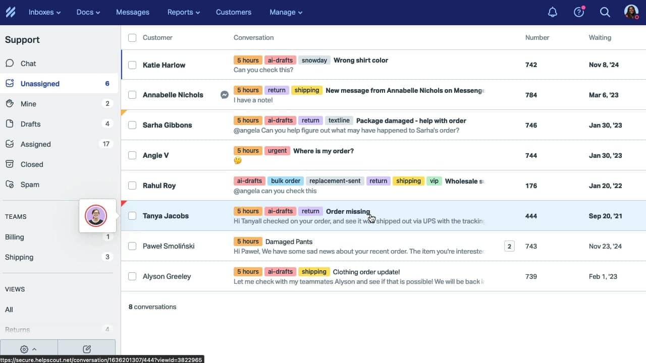  Shared inbox software Help Scout interface