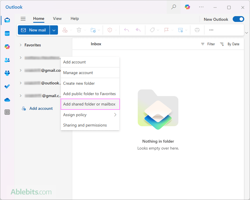 Shared inbox software Outlook interface