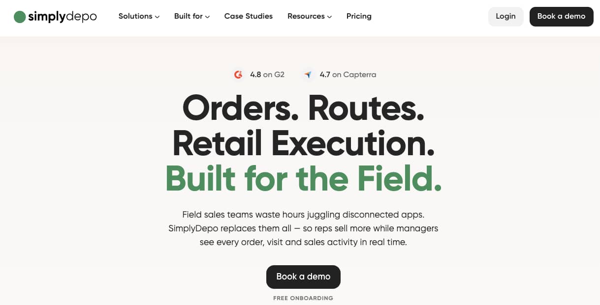SimplyDepo is a good field sales and wholesale order management platform for consumer goods brands and distributors