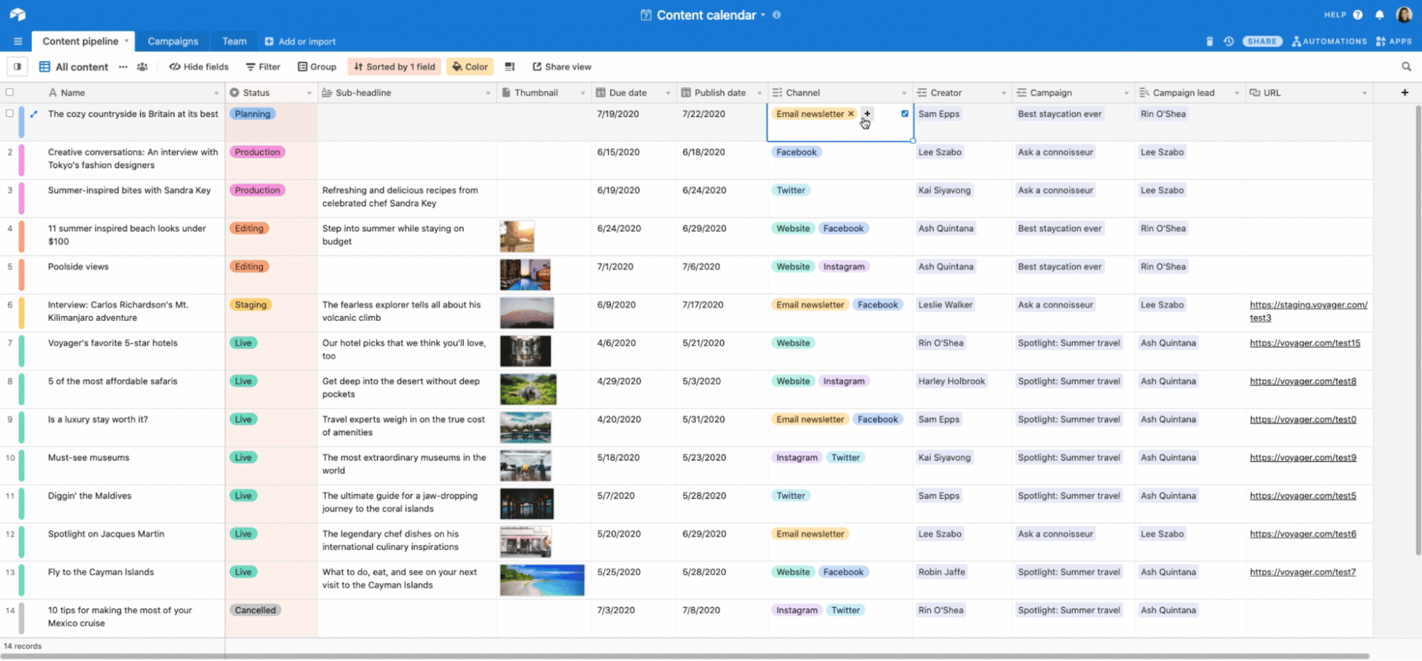 Small business workflow management software Airtable
