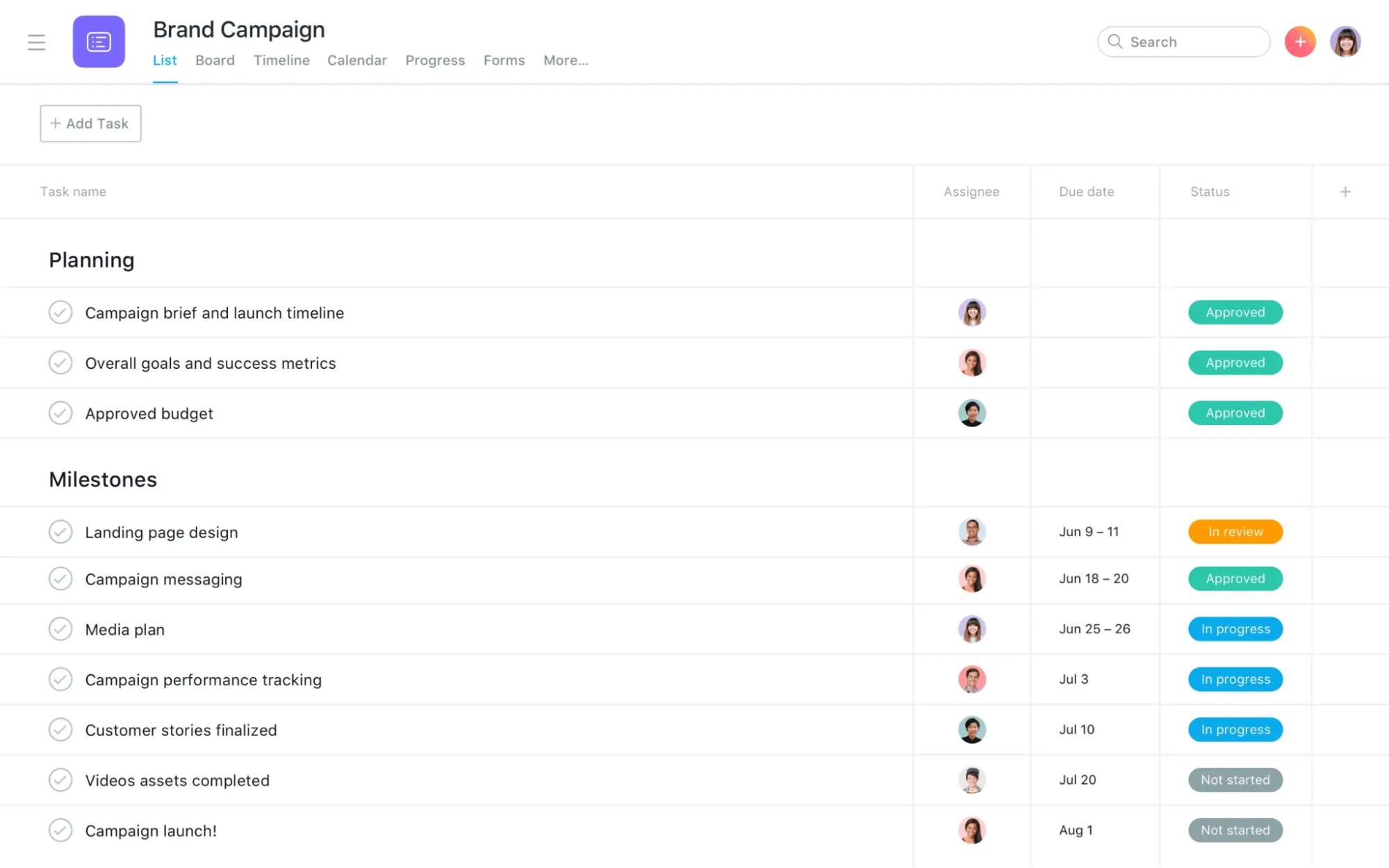 Small business workflow management software Asana