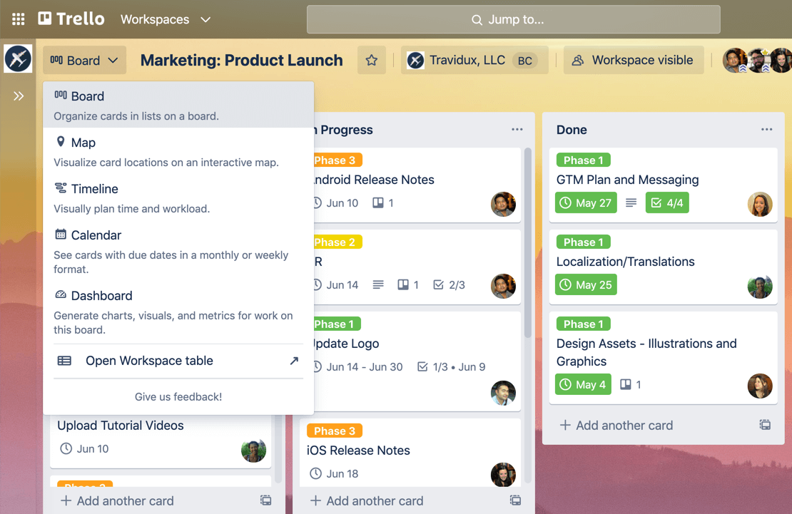 Small business workflow management software Trello