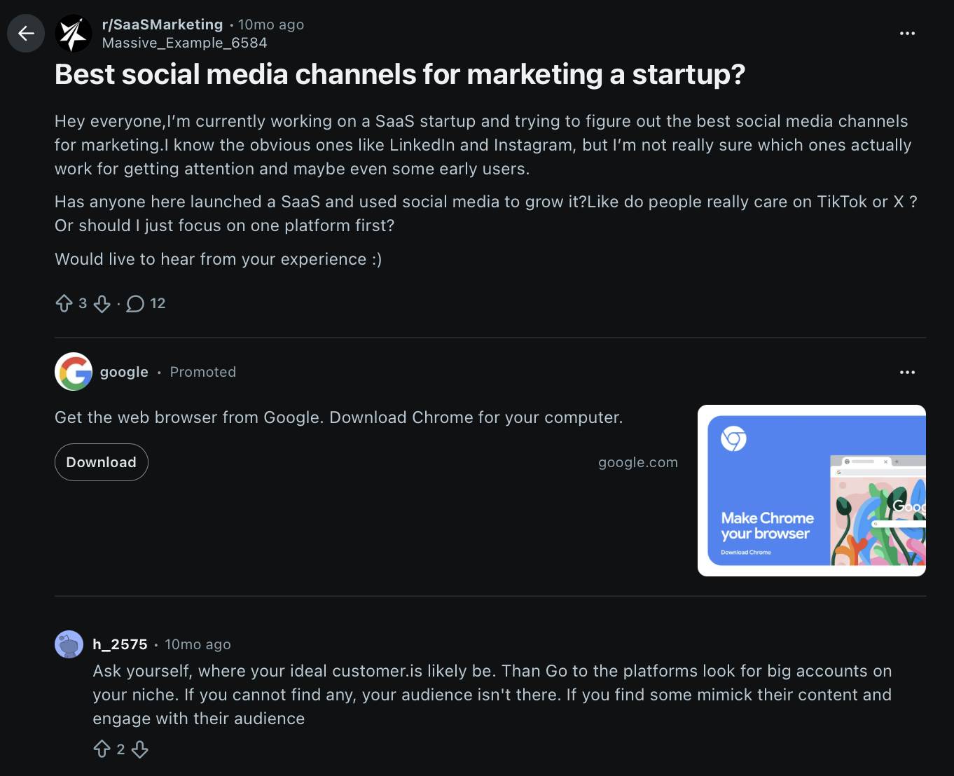Social CRM Reddit thread