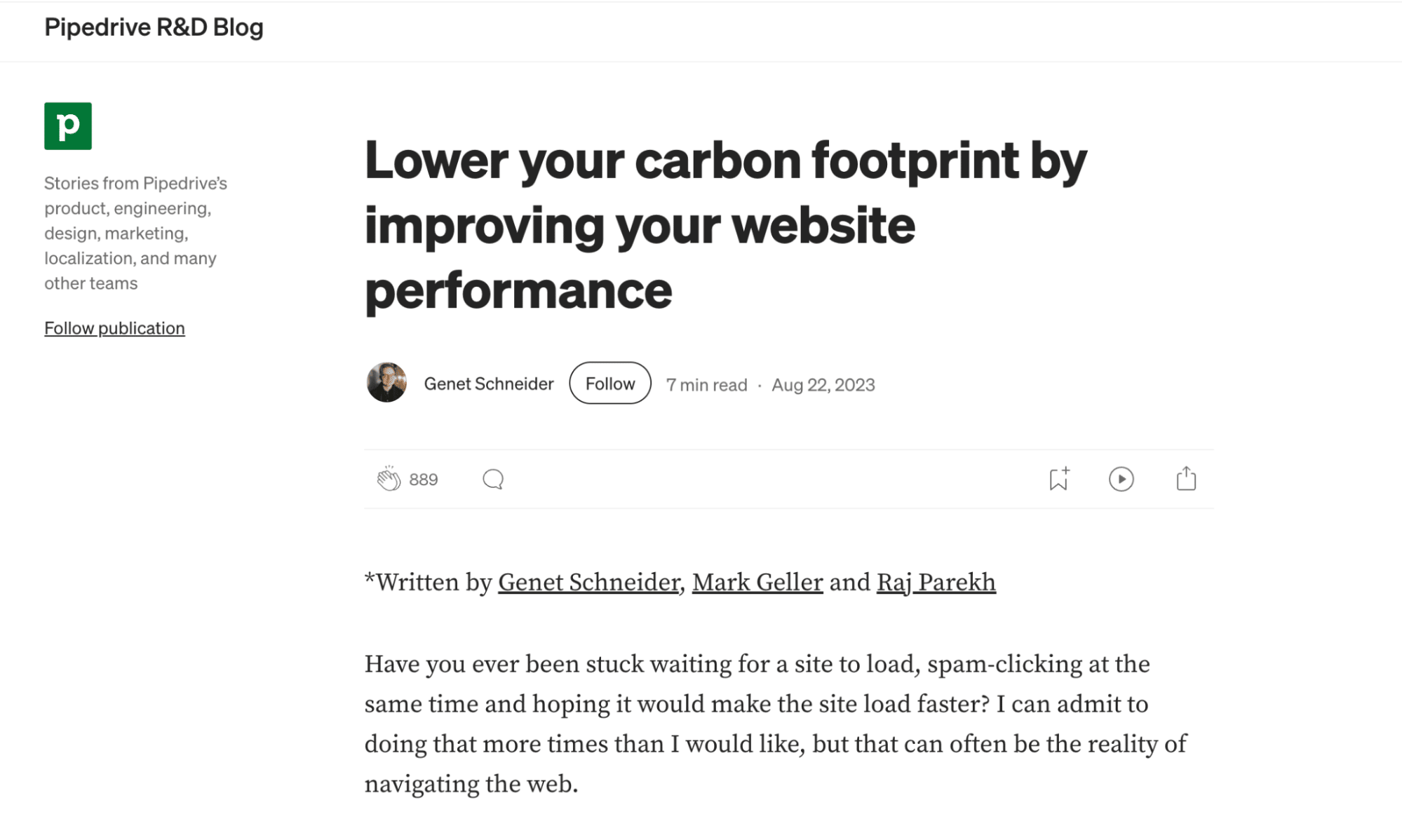 Social selling Pipedrive medium article