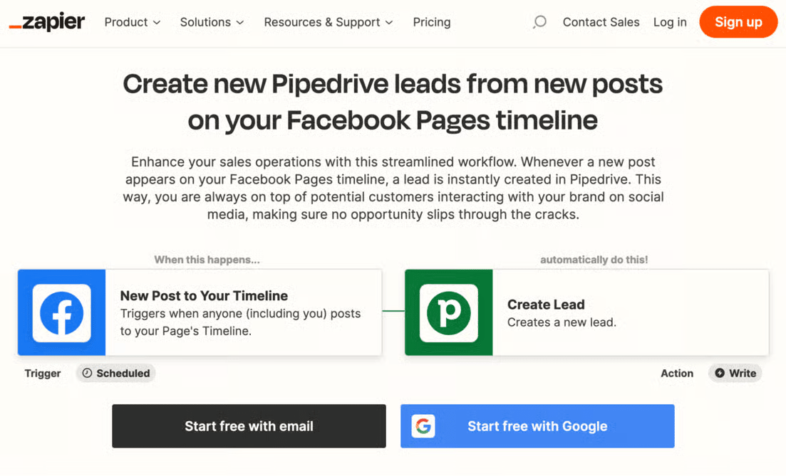 Social selling: Zapier automated workflows