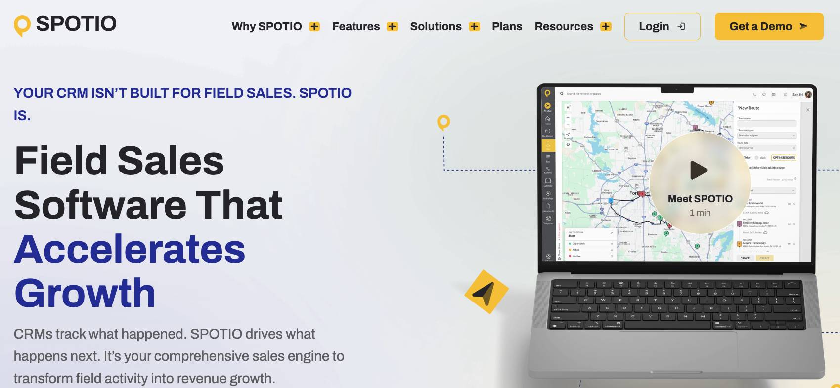 How SPOTIO is a good option for outside sales teams that cover geographic territories on foot or by car