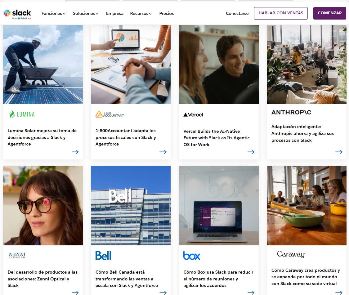 Testimonios de clientes Slack