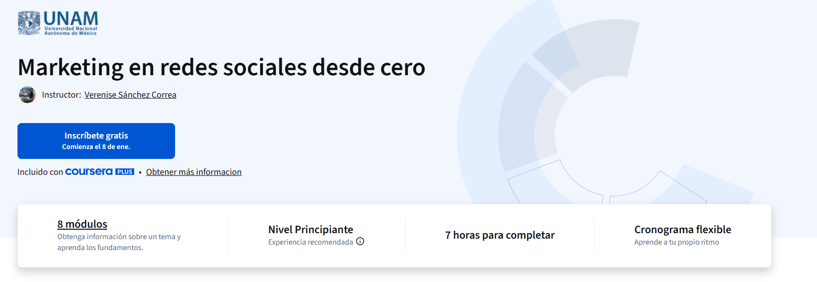 Marketing en redes sociales desde cero: UNAM en Coursera
