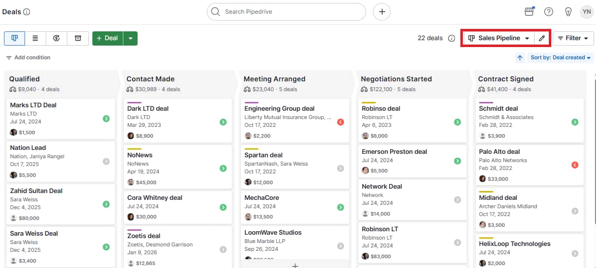Vendor Relationship Management Software Pipedrive custom pipeline