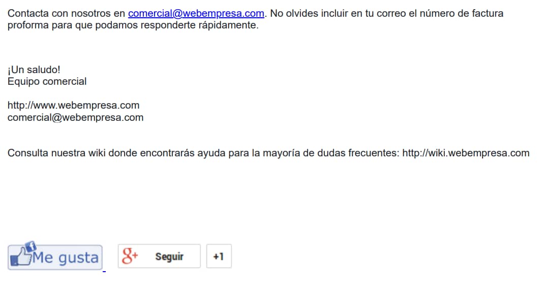 Webempresa email de confirmacion