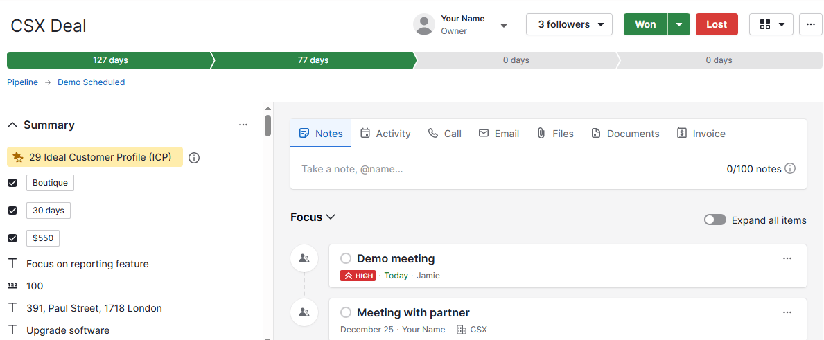  Why CRM is important Pipedrive deal detail view