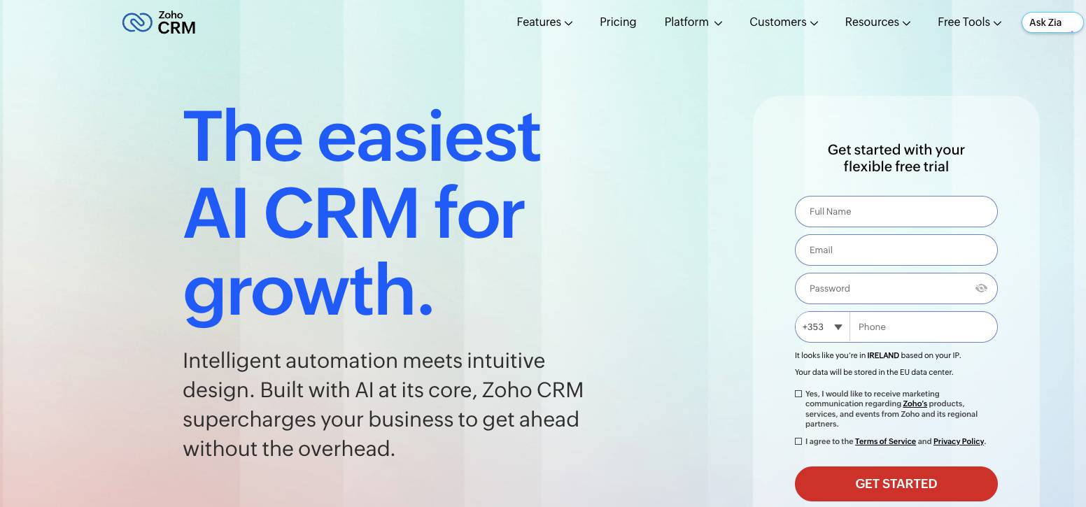 Zoho CRM is a good mid-market option, but lacks an intuitive interface