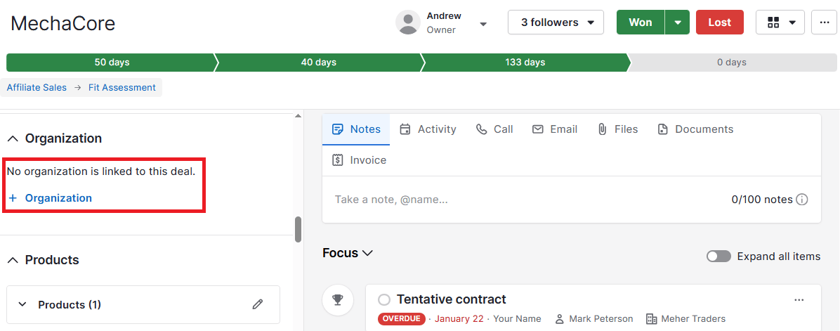 affiliate sales pipedrive link affiliates