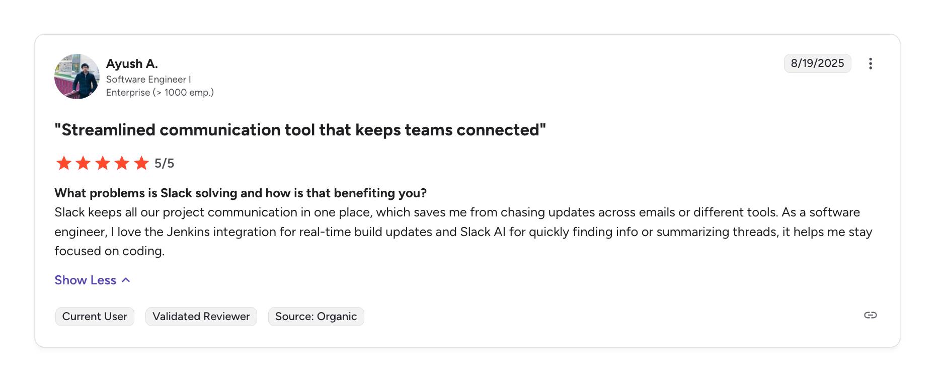  Emotional marketing Slack user review