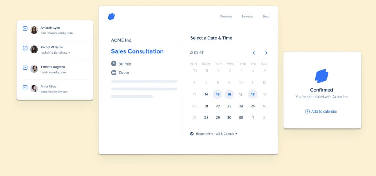 Client booking system Calendly