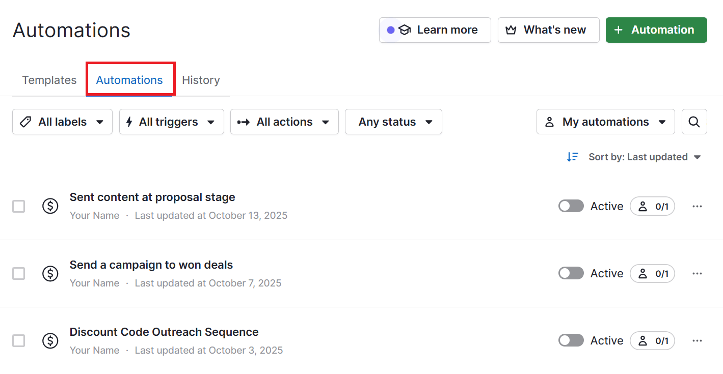 email marketing calendar Pipedrive's workflow automations