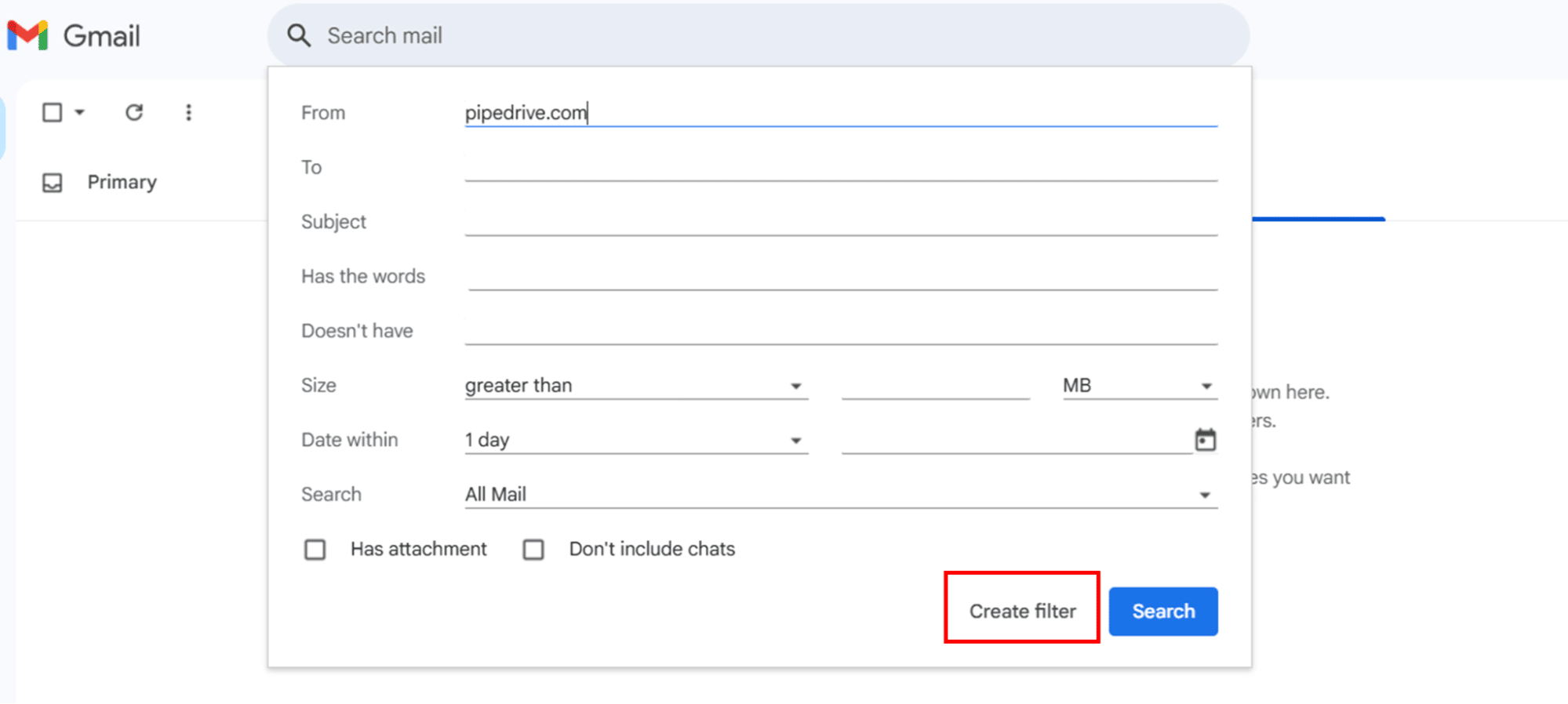 how to whitelist an email create filter