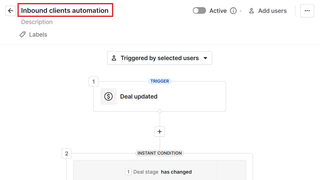 How to get clients Pipedrive workflow automation