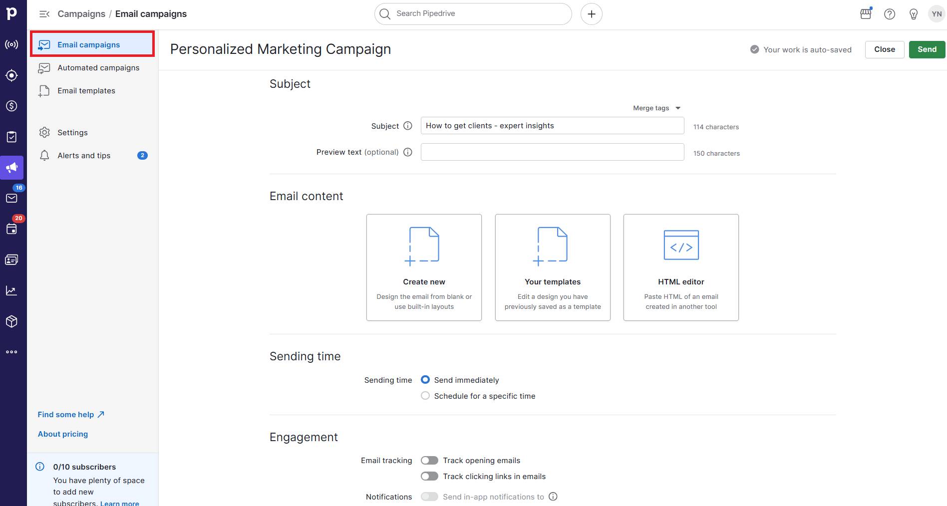 How to get clients Pipedrive email marketing design