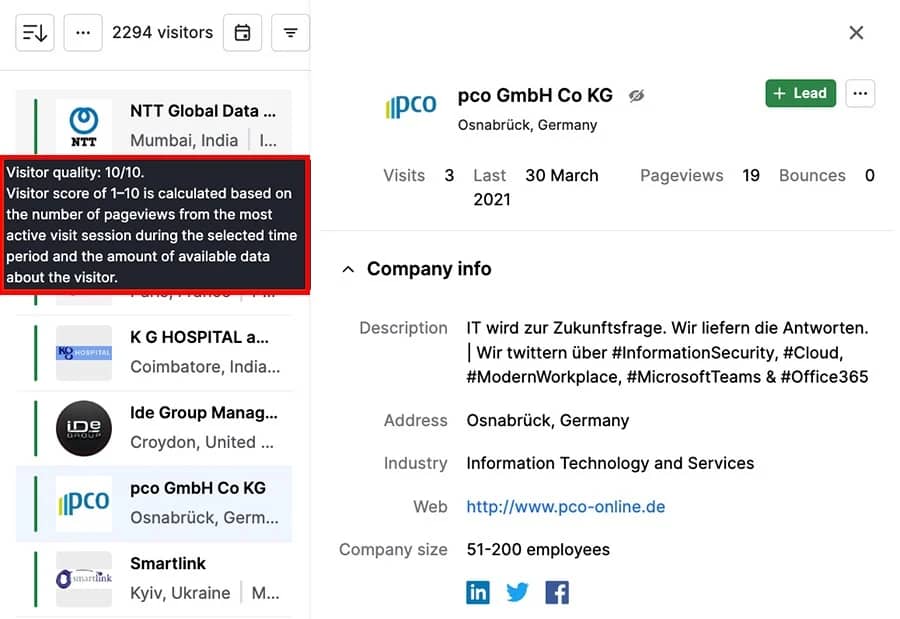 How to get clients Pipedrive Web Visitors