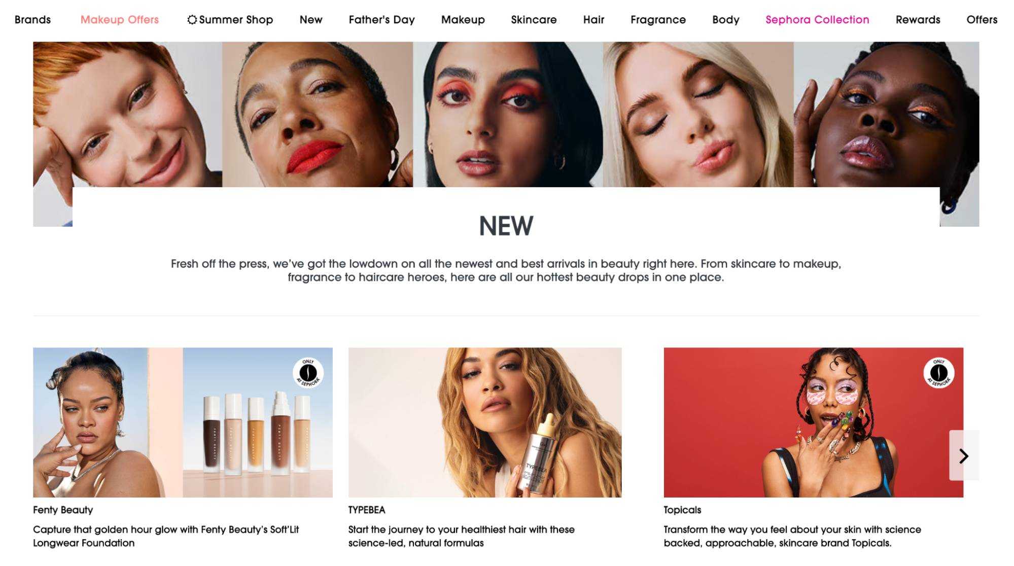 Customer behavior Sephora offers page