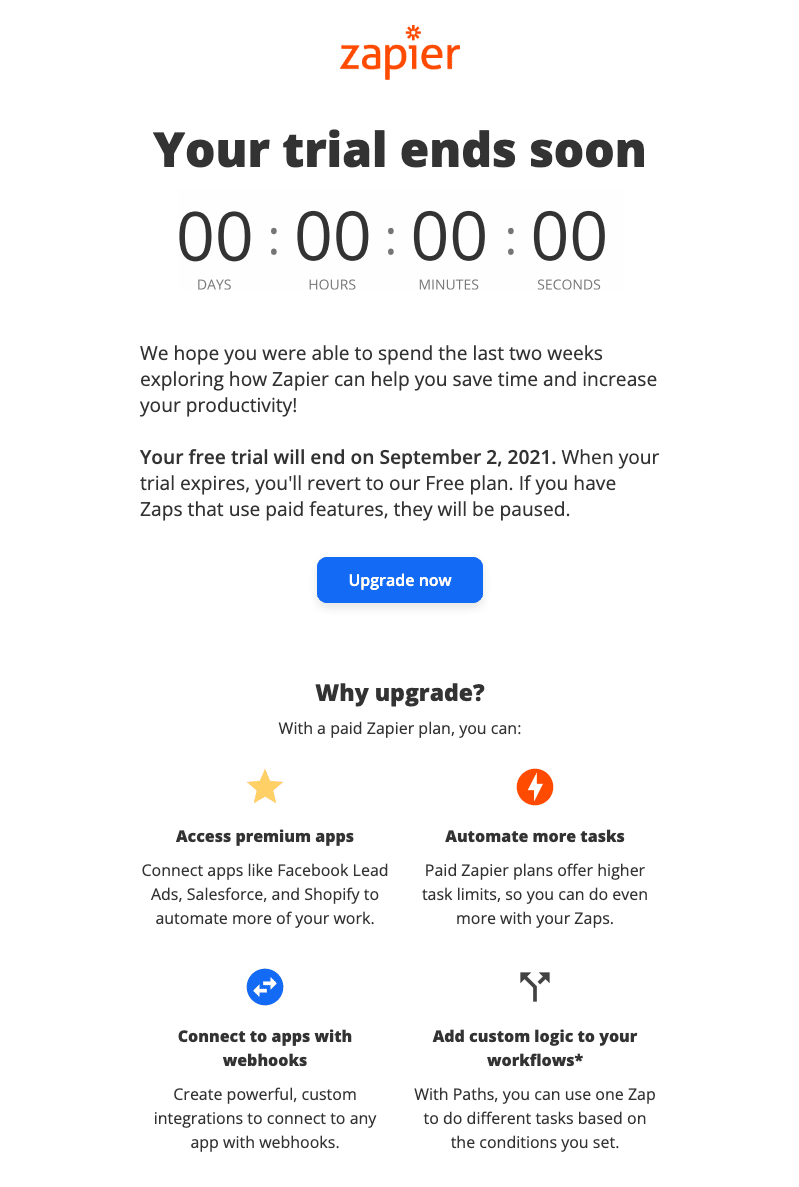 Zapier Email Timer