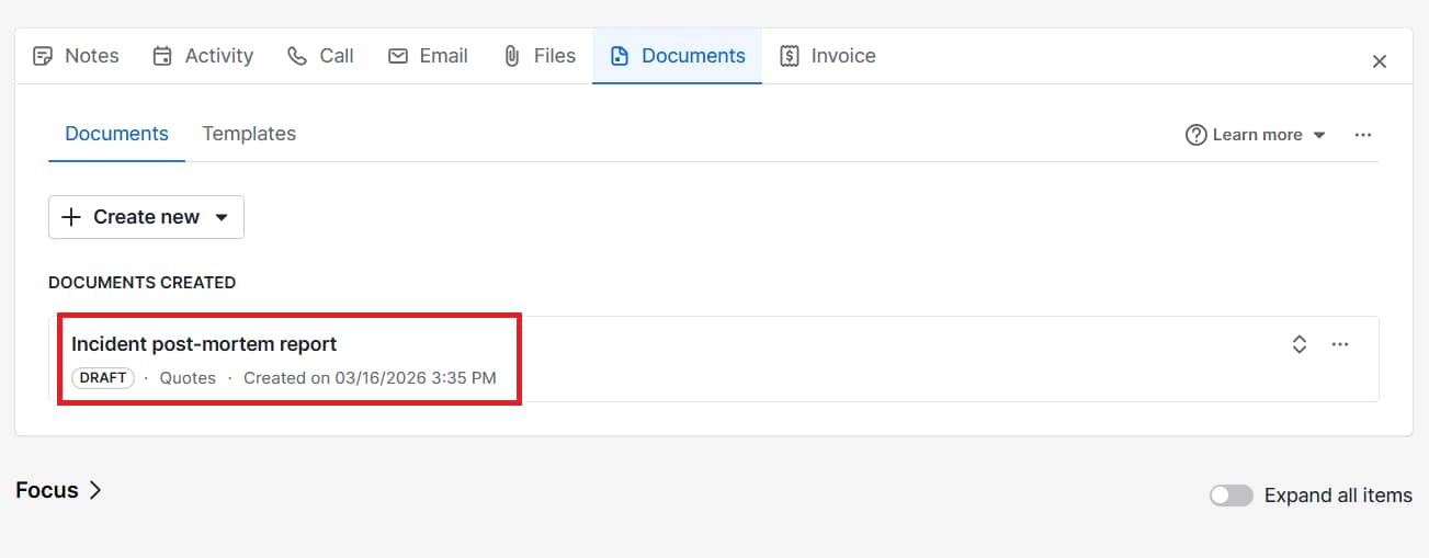  incident management software Pipedrive Smart Docs incident reporting