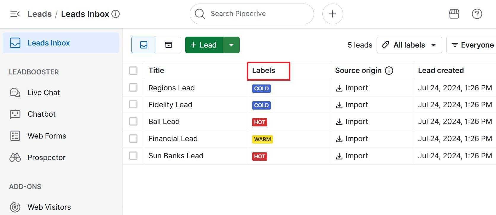 leads inbox