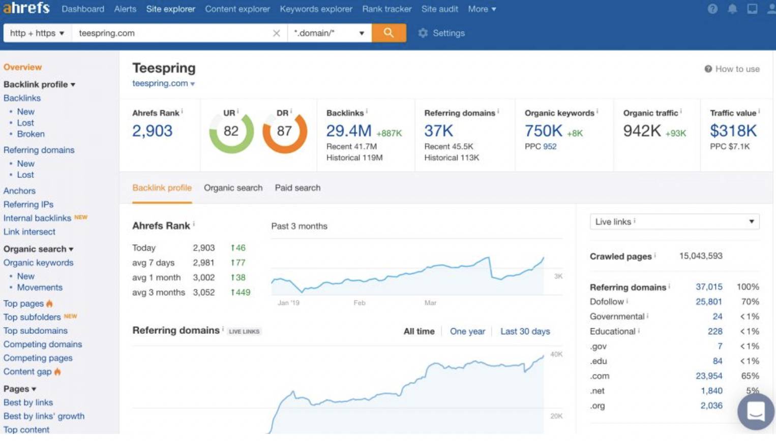 marketing audit ahrefs dashboard