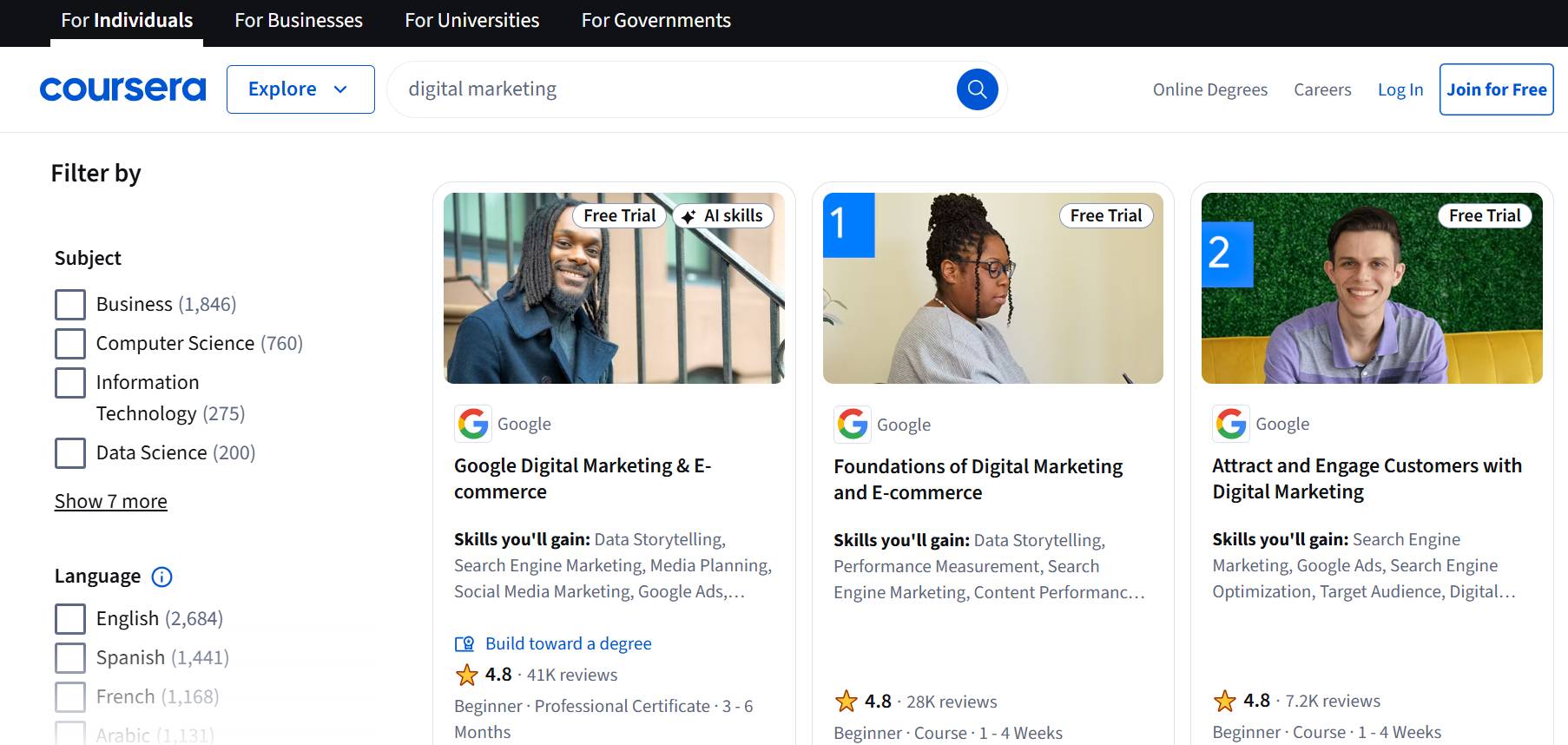 marketing professional online courses