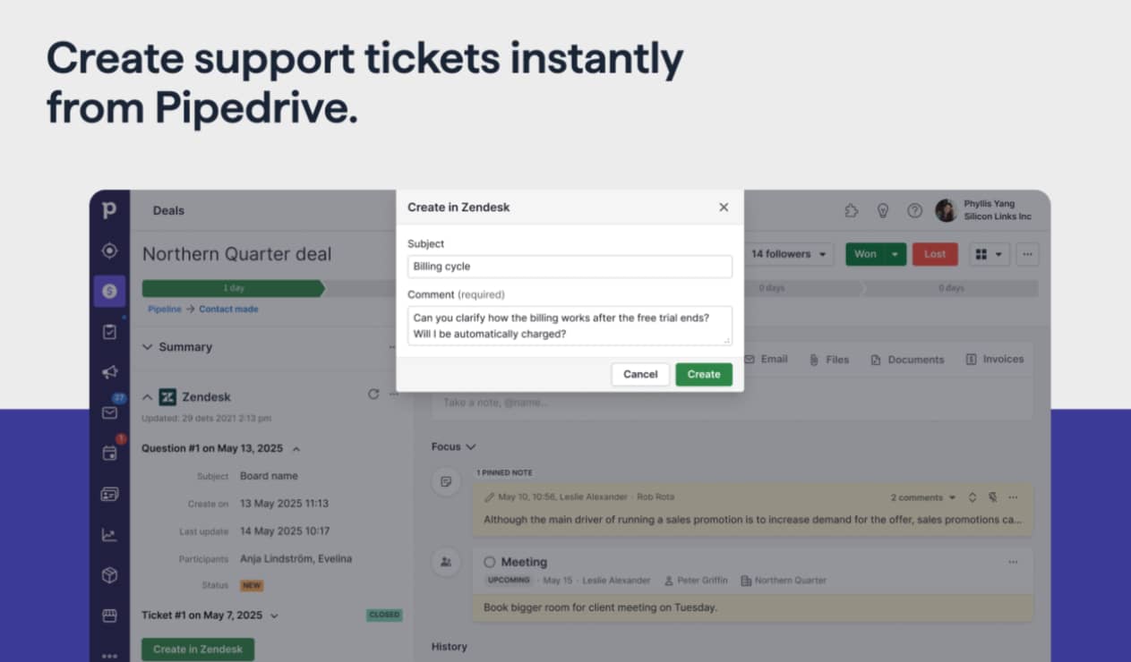 reputation management software pipedrive deal view