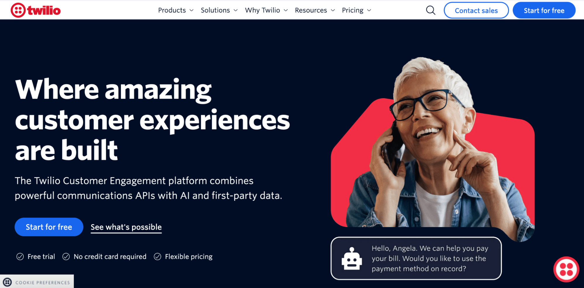  sales funnel Twilio website