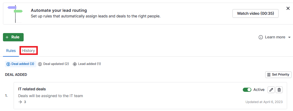 sales partner Pipedrive automatic assignments
